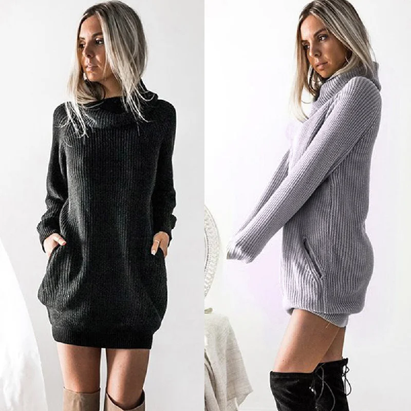 Loose Sweater Dress Layered Multi-layer Single Layer