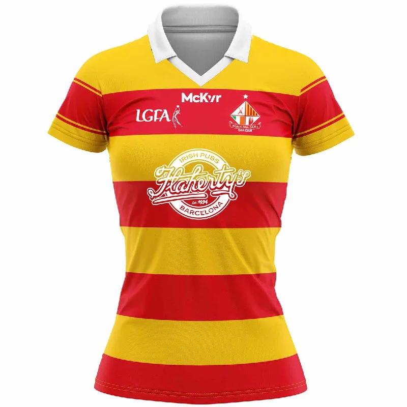 Mc Keever Barcelona Gaels LGFA Home Jersey - Womens - Saffron/Red Sky Blue Jersey Tee