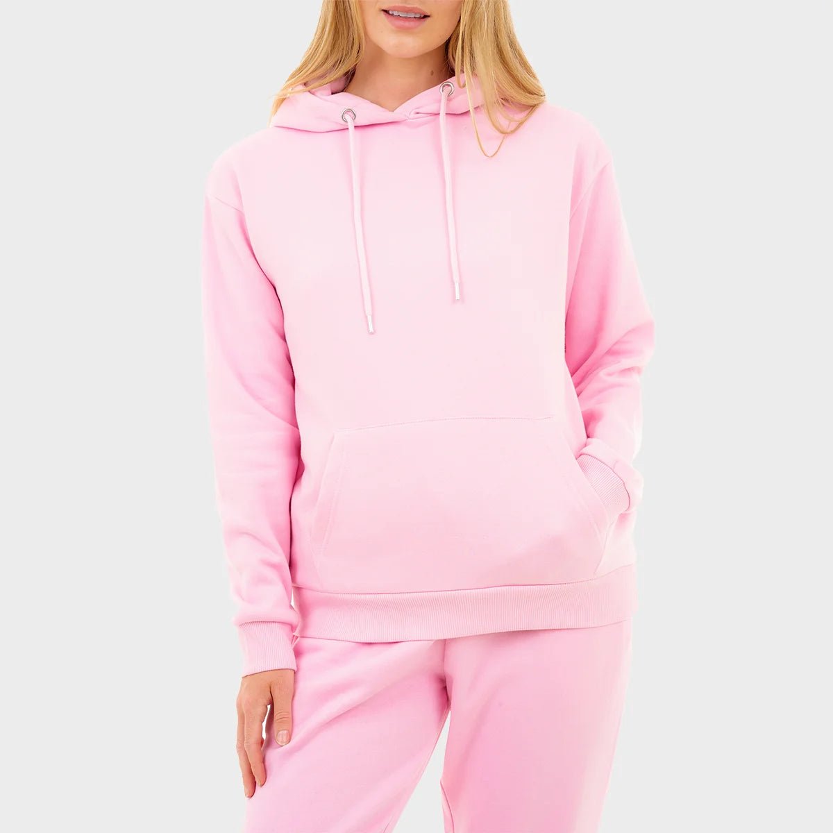 Ladies Pink Hoodie Hoodie with Raglan Sleeves Sporty Comfortable