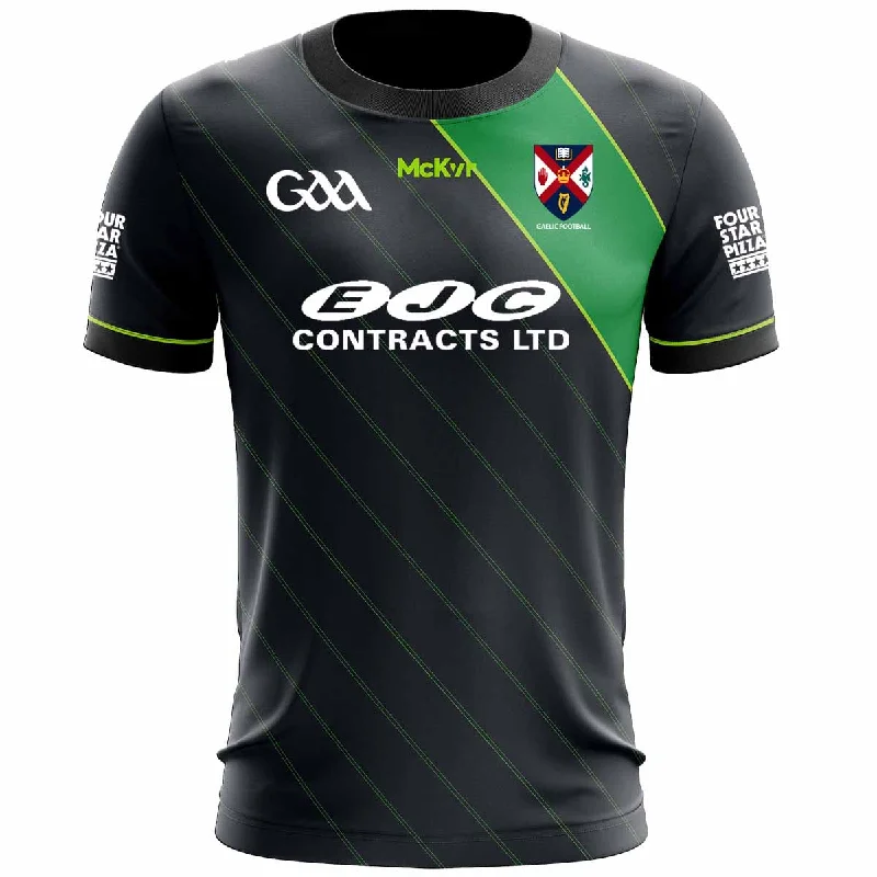 Mc Keever Queens GAA Official Gaelic Football Home Goalkeeper Jersey - Adult - Black High Neck Jersey Shirt Mc Keever Queens GAA Official Gaelic Football Home Goalkeeper Jersey - Adult - Black High Neck Jersey Shirt