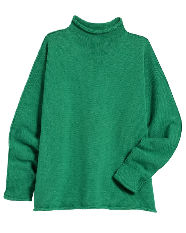 Kelly Green Monterey Knitted Sweater Satin Blend Silk Blend Wool Blend