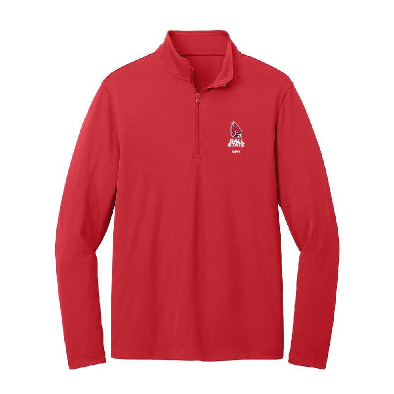 Ball State - NCAA Women's Soccer : Emily Roper - Lightweight Quarter Zip Jacket Herringbone Jacket Checkered Jacket Solid Jacket Ball State - NCAA Women's Soccer : Emily Roper - Lightweight Quarter Zip Jacket Herringbone Jacket Checkered Jacket Solid Jacket