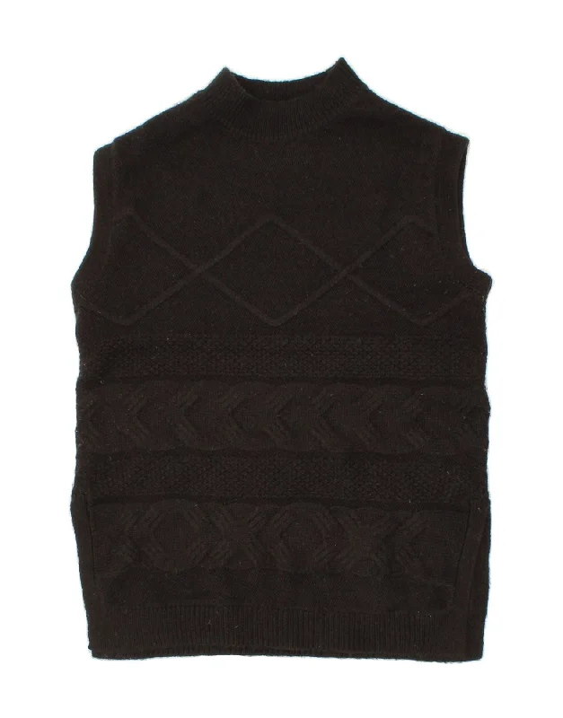 PER UNA Womens Vest Tank Top UK 14 Medium Black Acrylic glitter tank top