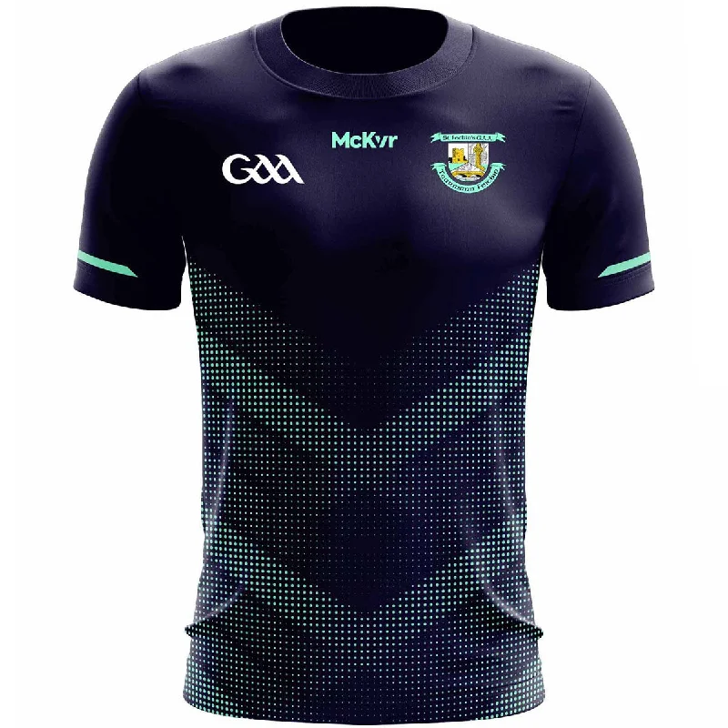 Mc Keever St Fechins GAA Training Jersey - Adult - Navy/Mint Polka Dot Jersey Shirt