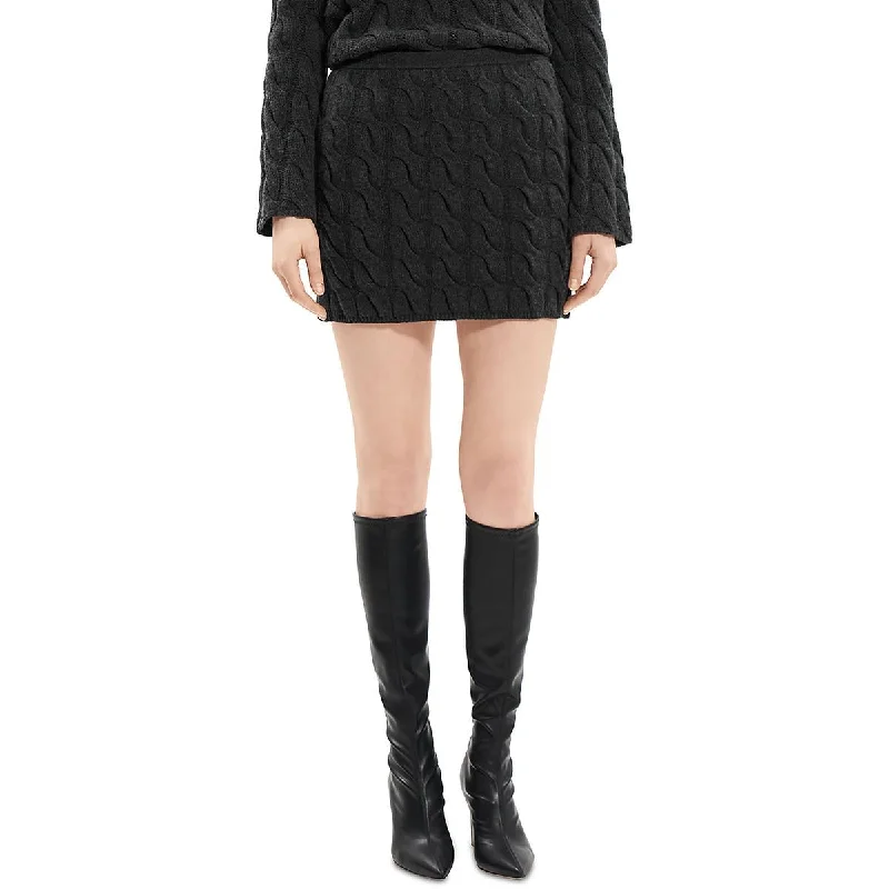 Theory Womens Petites Wool Blend Above Knee Mini Skirt wool skirt sturdy