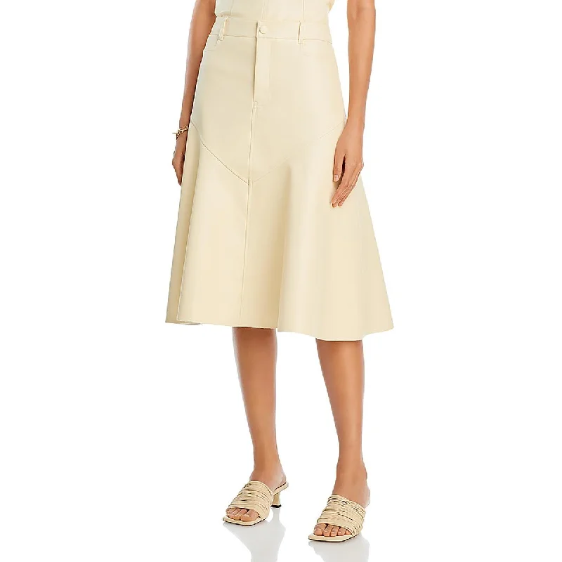 Proenza Schouler Womens Jesse Faux Leather Long A-Line Skirt low waist skirt