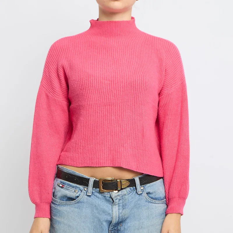 Heavy Knit Turtleneck Sweater - UK 10 Transparent Opaque Sheer