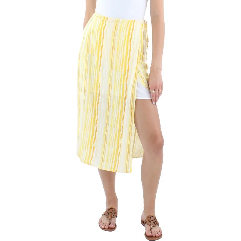 Sage The Label Womens High Rise Midi Wrap Skirt velvet skirt luxurious