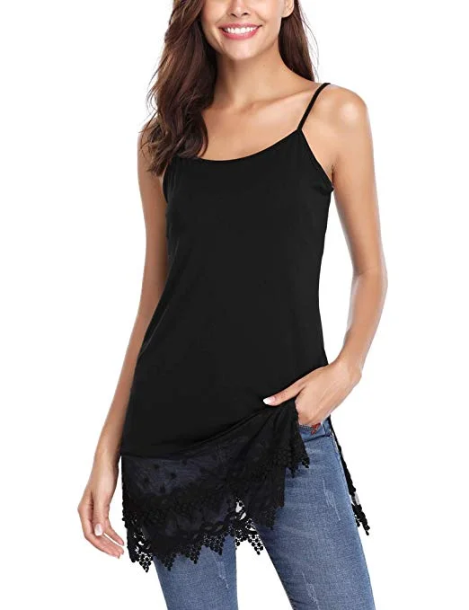 Women's Lace Trimmed Tank Tops Adjust Cami Lingerie Shirts Tunics Slips Dress Shirt off shoulder tank