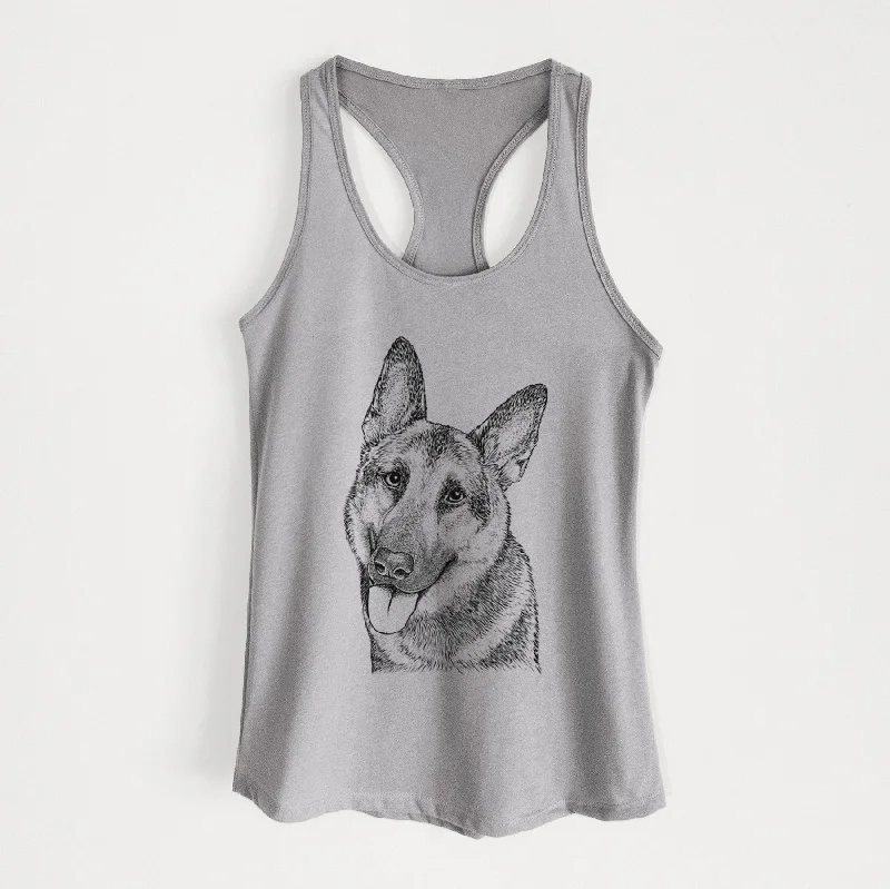Whitaker the German Shepherd - Women's Racerback Tanktop cherry red tank