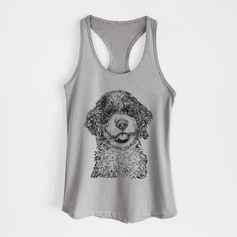 Smoky the Bernedoodle Puppy - Women's Racerback Tanktop black tank top