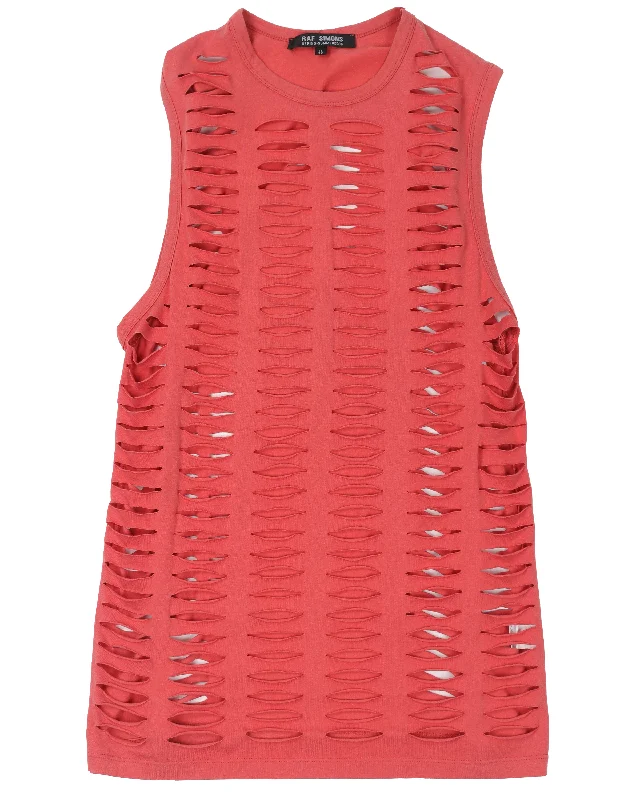 SS06 Laser Cut Tank Top open back tank