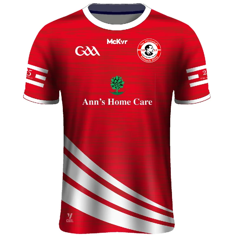 Mc Keever Na Piarsaigh Eanach Mor CLG Official Match Player Fit Jersey - Adult - Red/White Halter Neck Jersey Tee