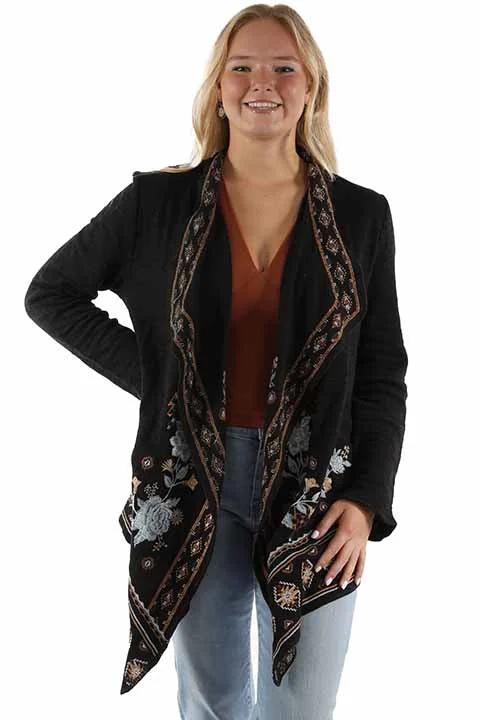 LADIES LONG SLEEVE WATERFALL SWEATER Terry Blend Velvet Blend Canvas Blend