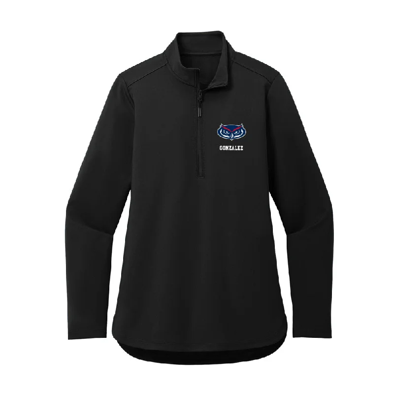 FAU - NCAA Women's Soccer : Lexi Gonzalez - Women's Premium Quarter Zip Jacket A-Line Jacket Boat Neck Shawl Collar FAU - NCAA Women's Soccer : Lexi Gonzalez - Women's Premium Quarter Zip Jacket A-Line Jacket Boat Neck Shawl Collar