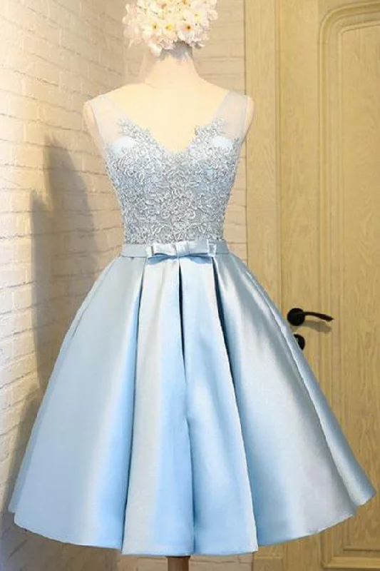 Blue A Line Princess V Neck Backless Appliques Homecoming Dresses Tunics Distressed trendy Blue A Line Princess V Neck Backless Appliques Homecoming Dresses Tunics Distressed trendy