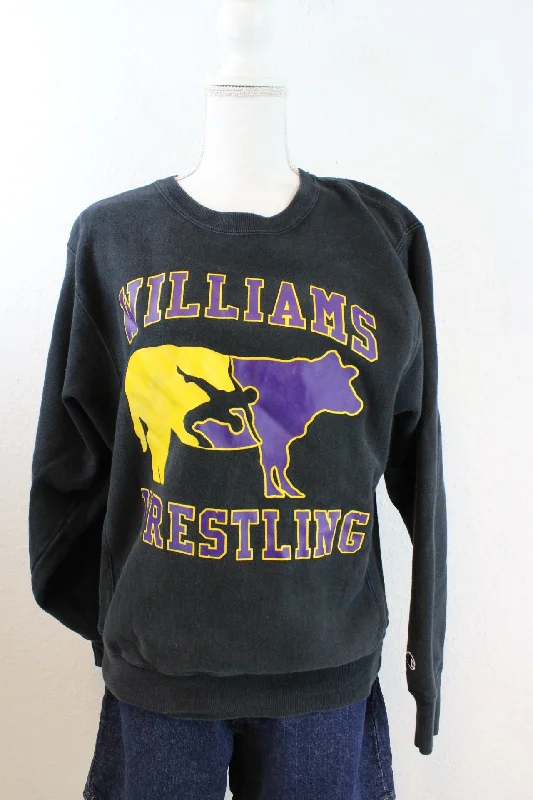 Vintage Williams Westling Sweatshirt (S) Hoodie with Full-Zip Functional Layering