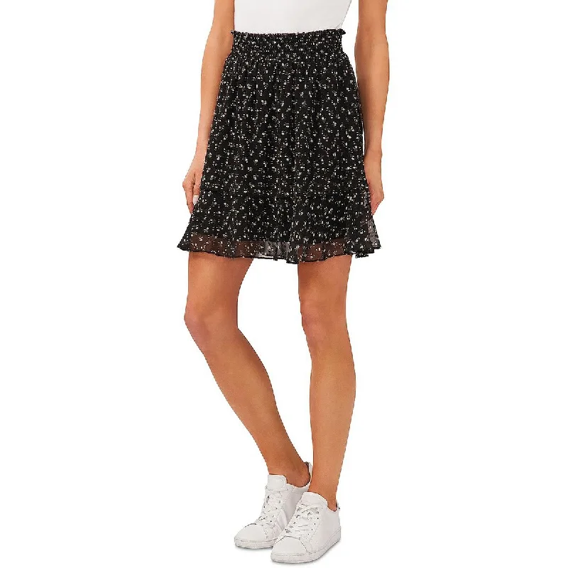 CeCe Womens Island Oasis Chiffon Smocked Mini Skirt corduroy skirt textured