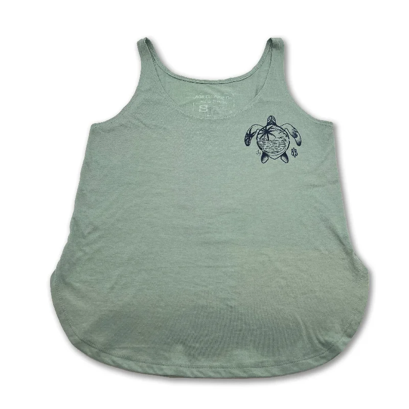 Palm Tree Honu Ladies Tank Top yoga tank top