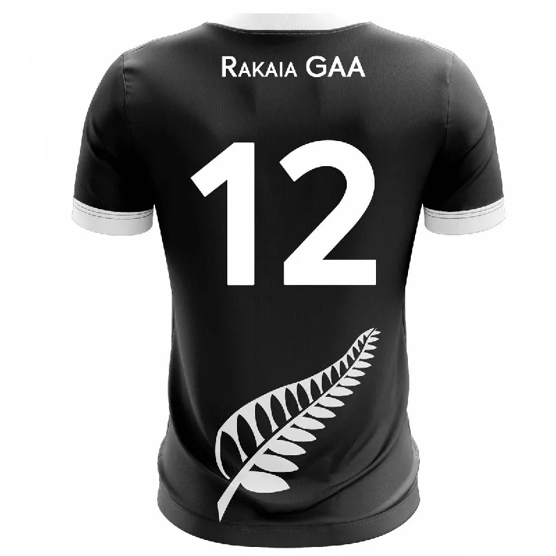 Mc Keever Rakaia GAA Numbered Outfield Jersey - Womens - Black/White Turquoise Jersey Tee