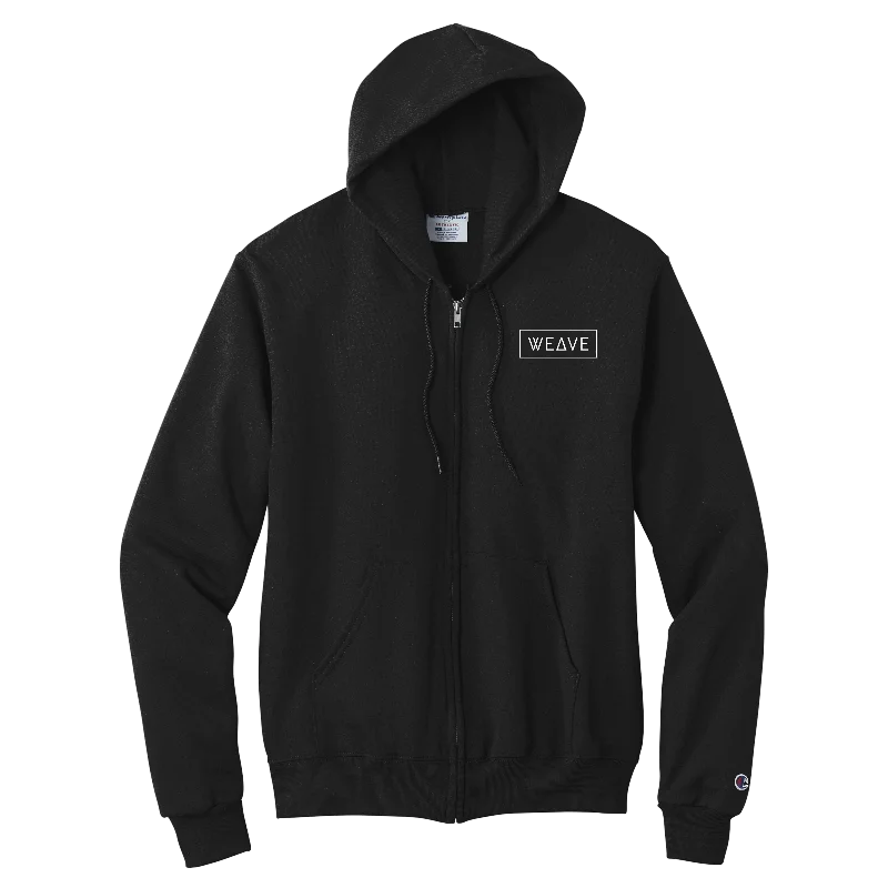Champion® Eco Fleece Full-Zip Hoodie - Weave Rectangle Design Hoodie Dress Longline Feminine