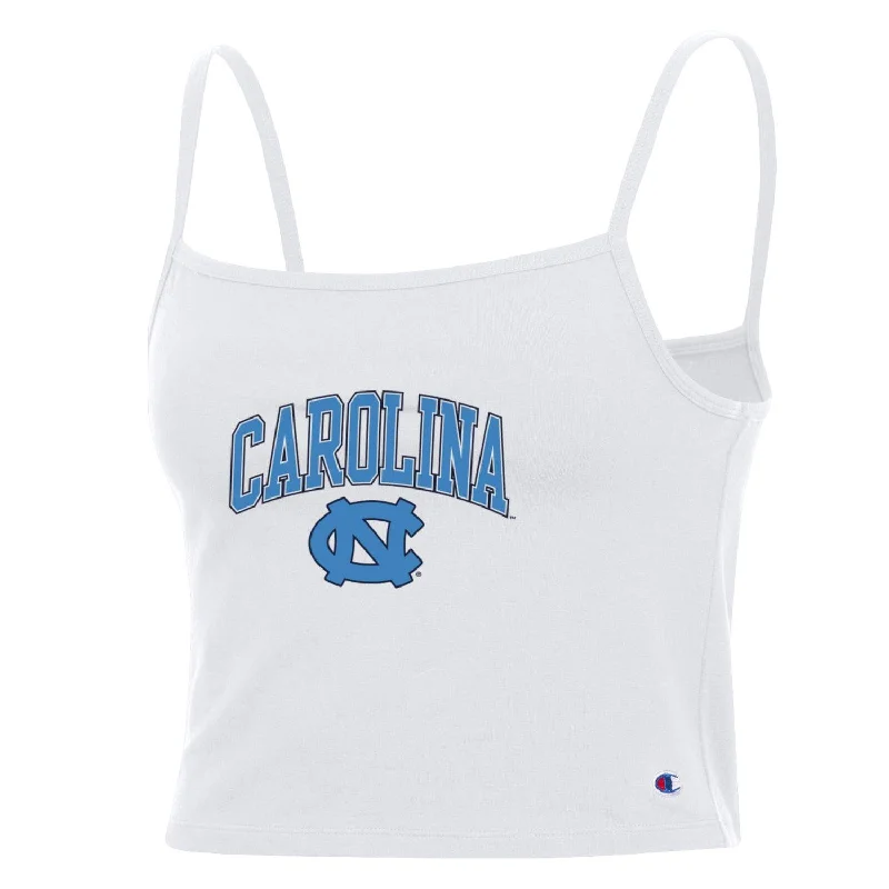 Carolina Tar Heels Cropped Cami Tank Top from Champion in White comfortable tank top