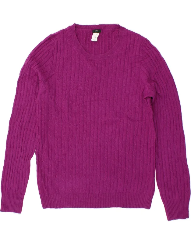 J. CREW Womens Boat Neck Jumper Sweater UK 12 Medium Purple Wool Print Jacquard Patchwork