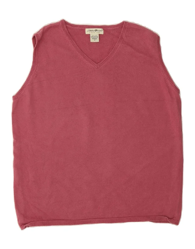 EDDIE BAUER Womens Vest Tank Top UK 14 Medium Pink Cotton vibrant tank top