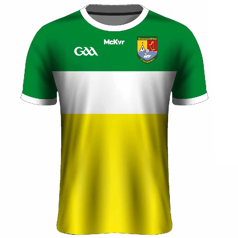 Mc Keever Carbery Rangers GAA Training Jersey - Adult - Green/White/Yellow Hemp Jersey Tee