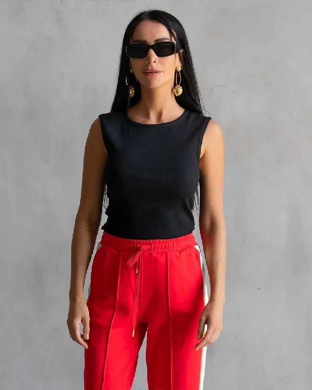 Klein Ribbed Tank - Black playful tank top