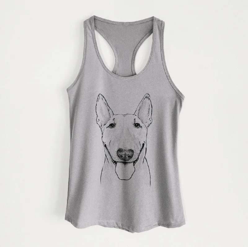 Chloe the Bull Terrier - Women's Racerback Tanktop tie dye tank