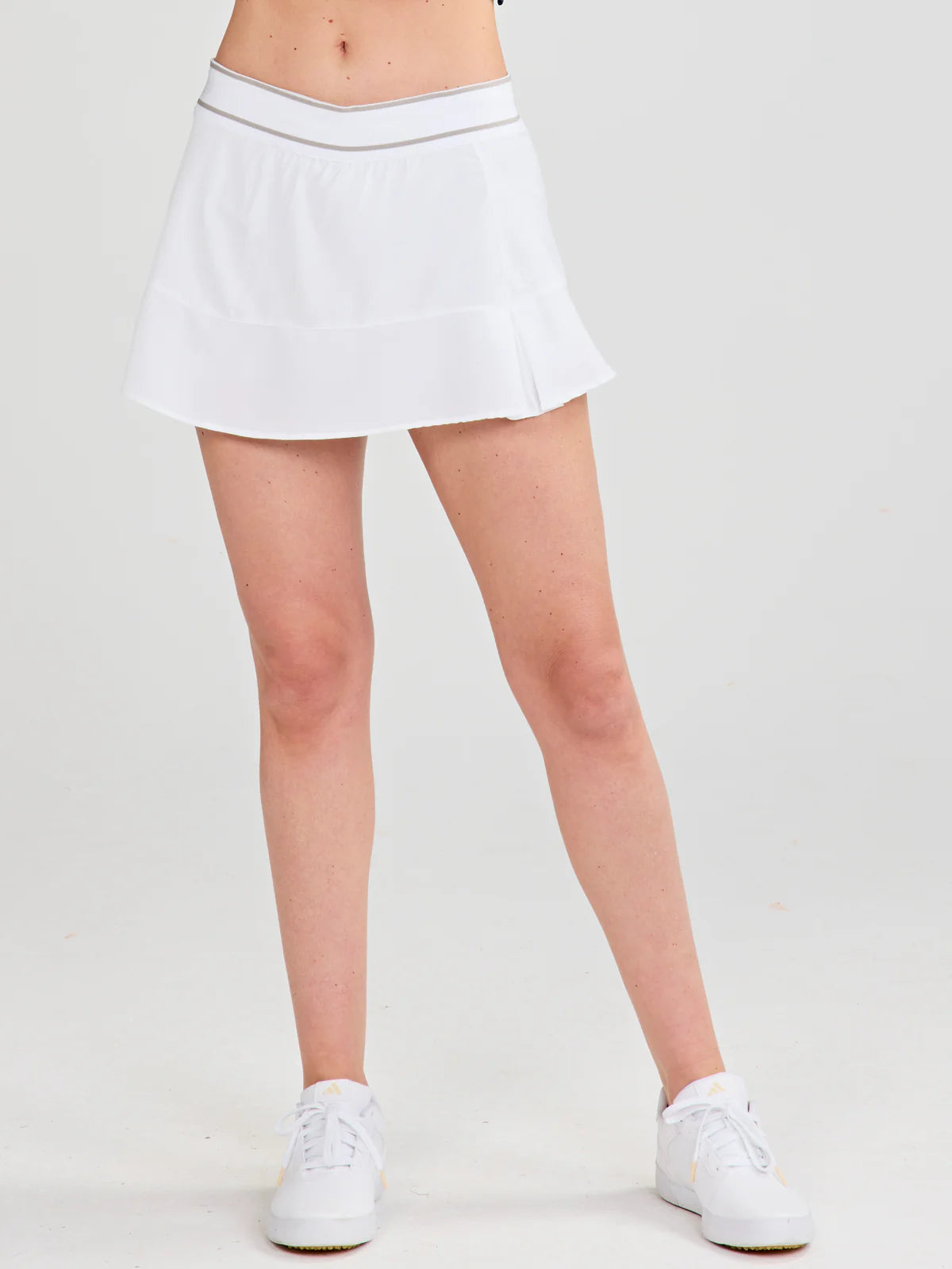 tasc Performance On the Court 13in Skirt in White chiffon skirt flowing