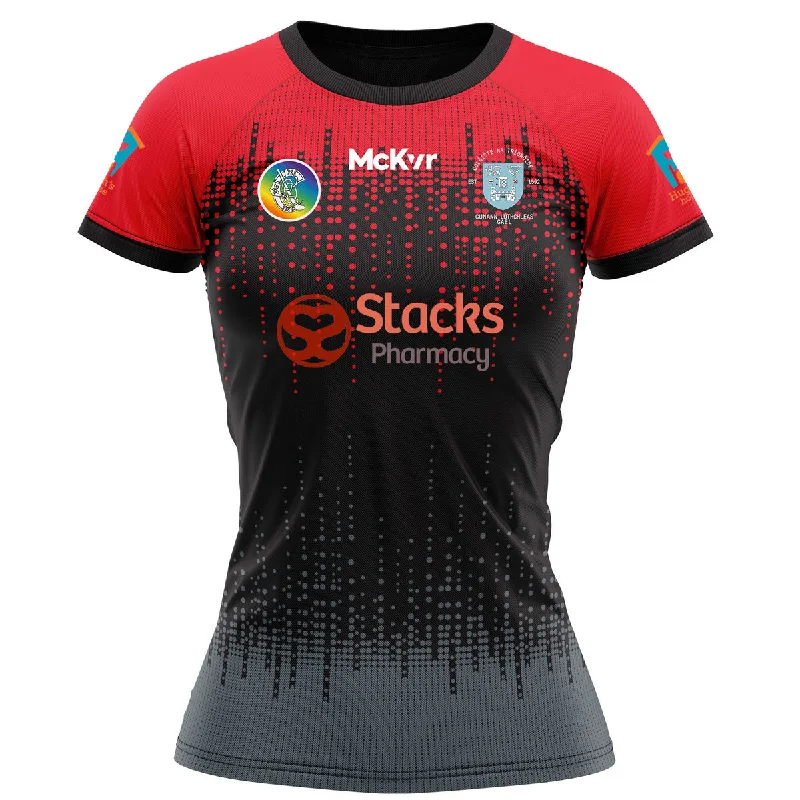 Mc Keever Trinity College Dublin Camogie Playing Jersey - Womens - Black/Red Turtle Neck Jersey Shirt