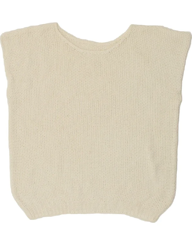 VINTAGE Womens Vest Tank Top UK 14 Large White soft tank top