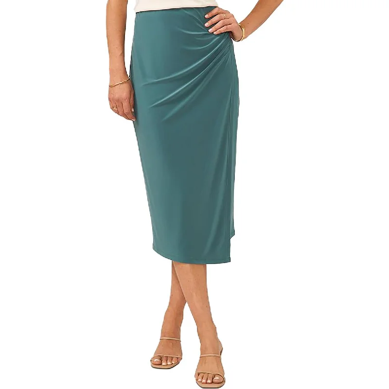 Vince Camuto Womens Faux Wrap Below Knee Midi Skirt cashmere skirt rich