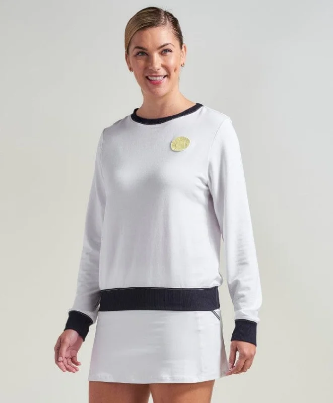 L'Oeuf Poché Women's Tennis Ball Sweatshirt Hoodie with Half-Zip Sporty Casual