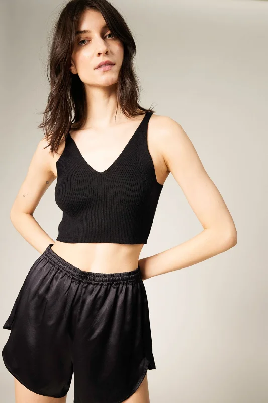Della Silk Cashmere Cropped Tank Top stretchy tank top