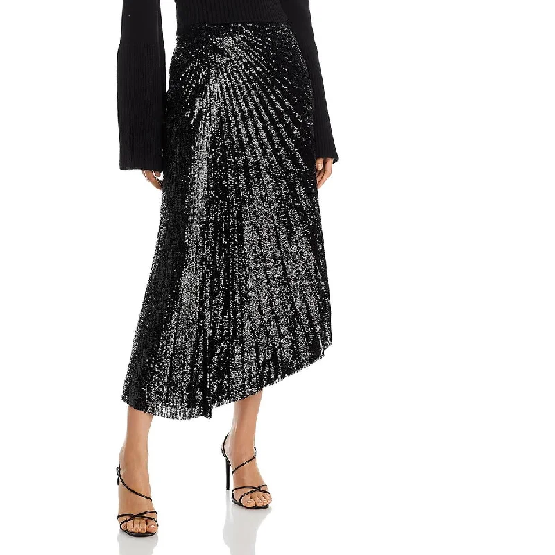 A.L.C. Womens Tori Sequin Long Midi Skirt denim skirt trendy