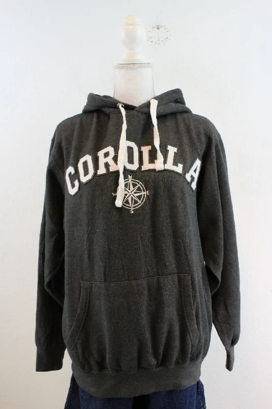 Vintage Corolla Hoodie (M) Hoodie with Hem Raw Edge Edgy Unfinished