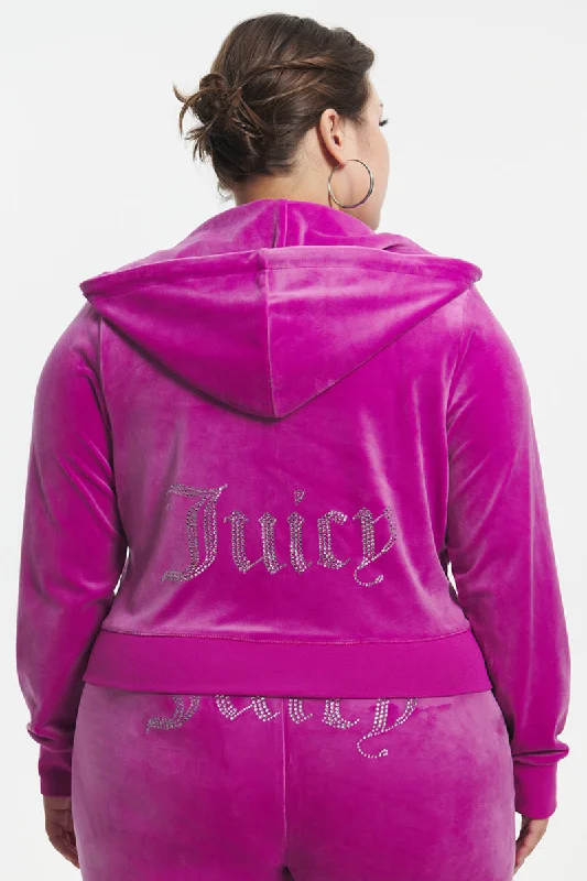 Plus-Size OG Big Bling Velour Hoodie Hoodie with Magnetic Closure Innovative Modern