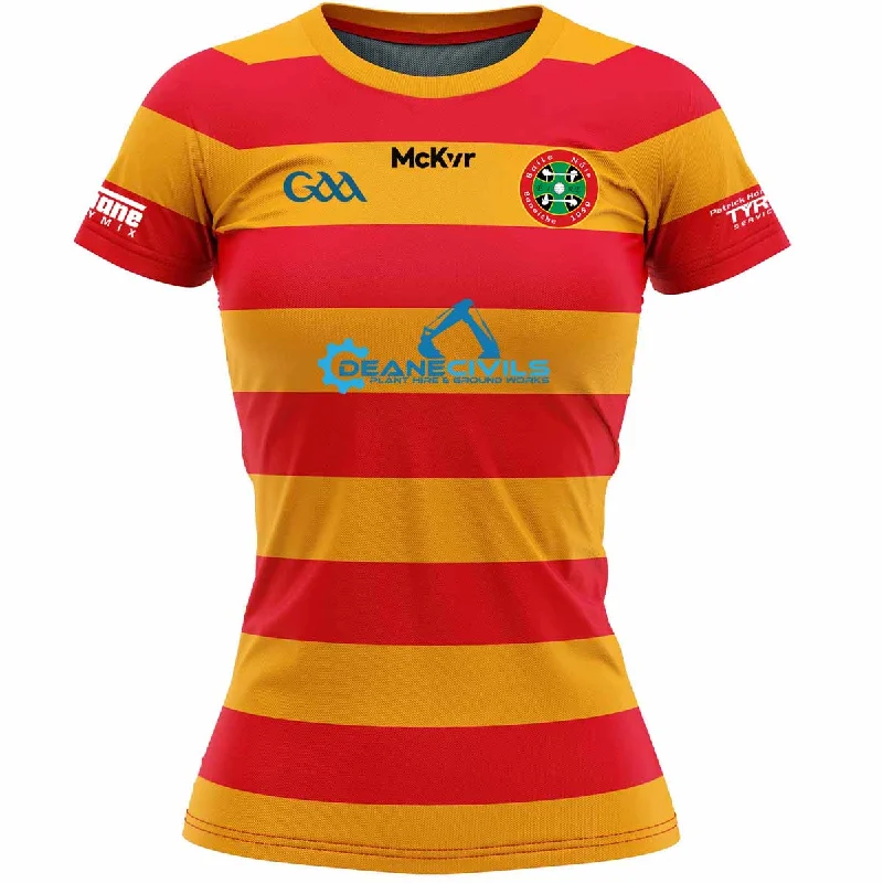 Mc Keever Newcestown GAA Senior Match Jersey - Womens - Amber/Red Short Sleeve Jersey Top