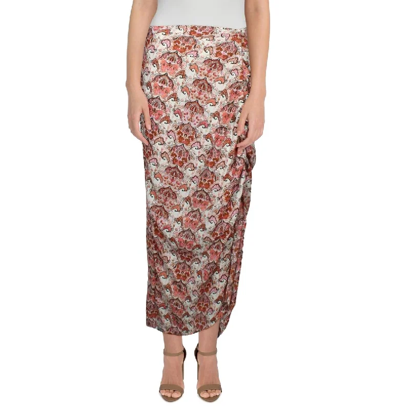 Status by Chenault Womens Below Knee Printed Midi Skirt wool skirt warm