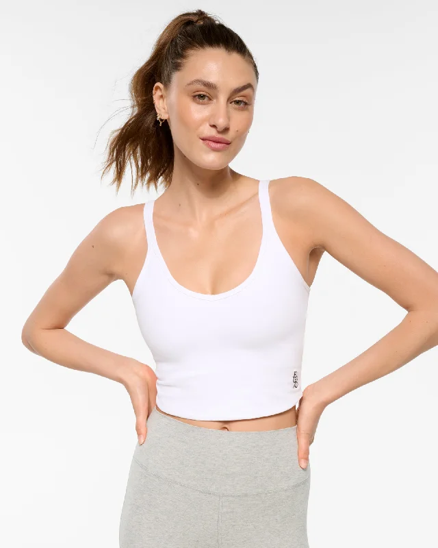 HYDE LONGLINE ACTIVCOMFORT CROP TANK WHITE baby blue tank