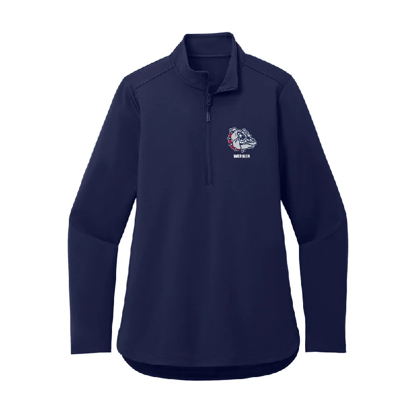 Gonzaga - NCAA Women's Soccer : Makayla Werner - Women's Premium Quarter Zip Jacket Front Pockets Side Pockets Patch Pockets