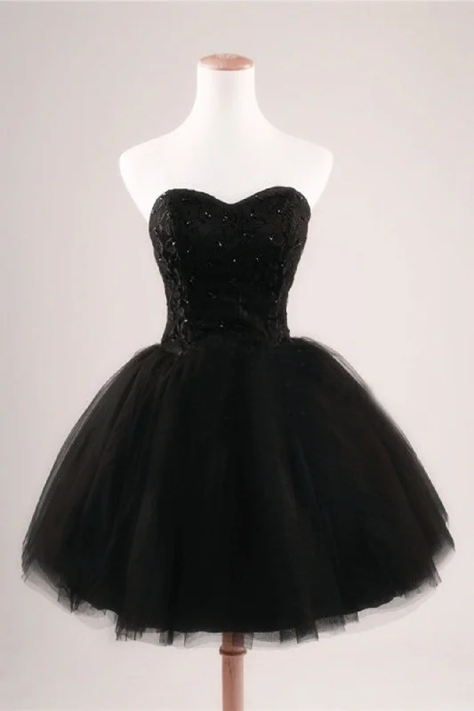 Black Strapless Ball Gown Tulle Homecoming Dresses Tunics Velvet soft