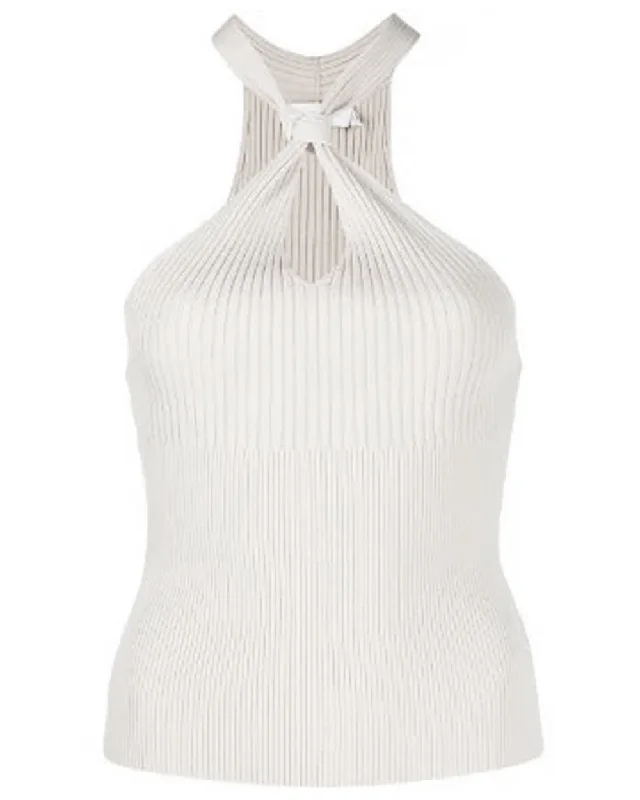 White Andrea Tank cutout tank top