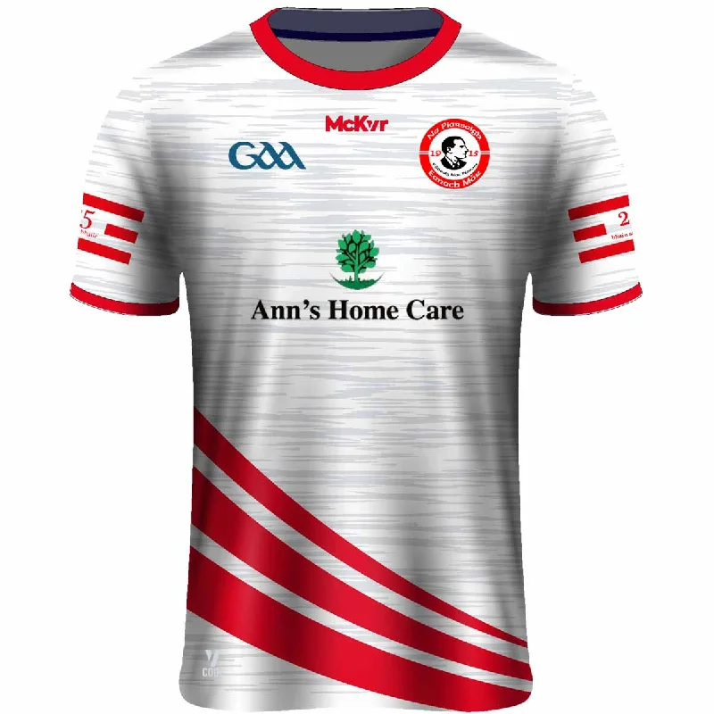 Mc Keever Na Piarsaigh Eanach Mor CLG Reserve Junior Jersey - Adult - Silver/Red Player Fit Handmade Jersey Tee Mc Keever Na Piarsaigh Eanach Mor CLG Reserve Junior Jersey - Adult - Silver/Red Player Fit Handmade Jersey Tee