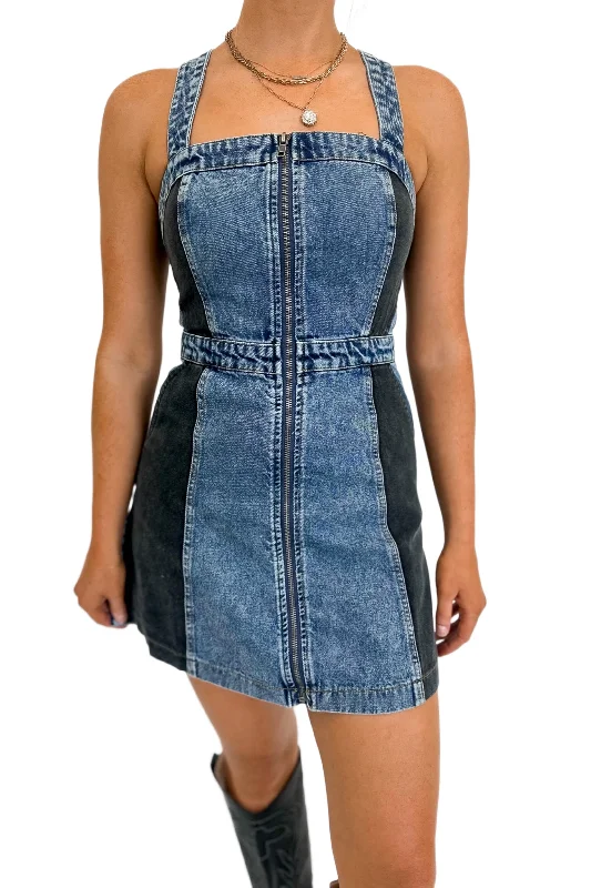 Brooks Denim Zipper Dress- FINAL SALE Tunics Versatile all-occasion