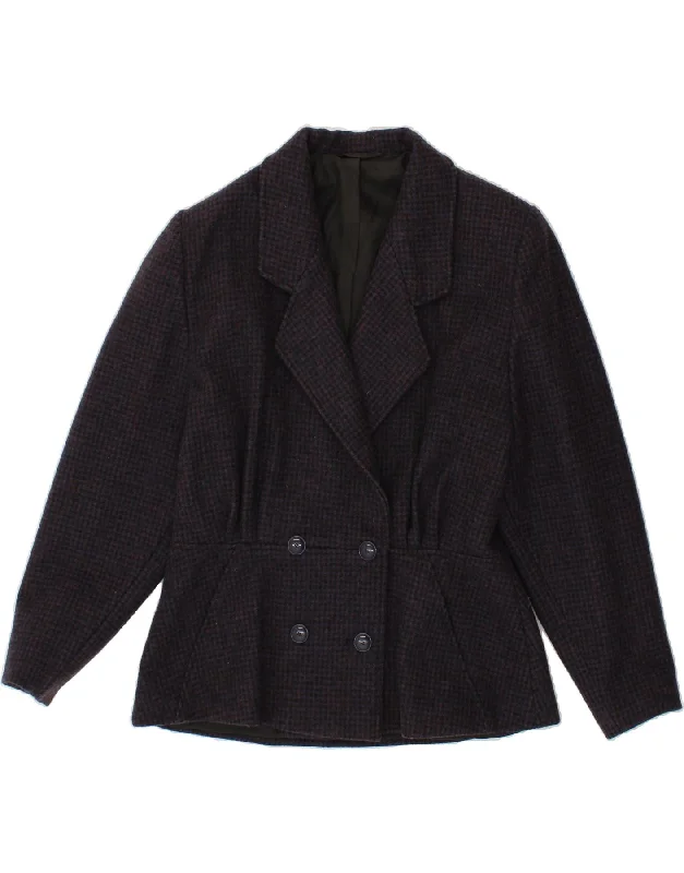 VINTAGE Womens Double Breasted Blazer Jacket UK 12 Medium Navy Blue Wool Jacket Cashmere Jacket Tweed Jacket VINTAGE Womens Double Breasted Blazer Jacket UK 12 Medium Navy Blue Wool Jacket Cashmere Jacket Tweed Jacket