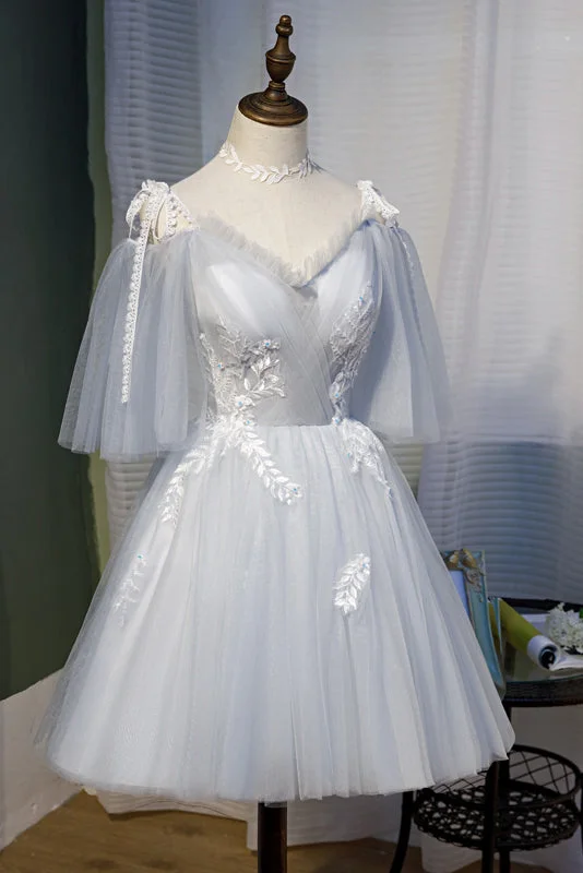 Chic Sleeveless Lace Appliques Tulle Princess Homecoming Dresses Tunics Handmade artisanal Chic Sleeveless Lace Appliques Tulle Princess Homecoming Dresses Tunics Handmade artisanal